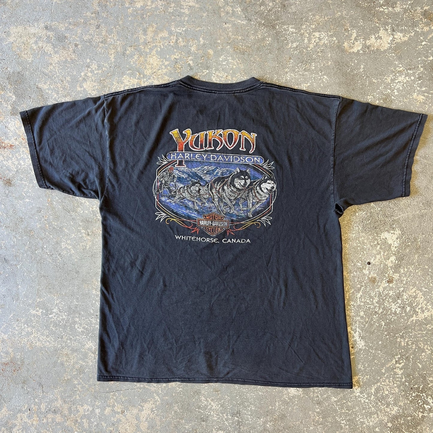 Rare Vintage Harley Davidson Yukon Shirt | Black Faded XL Tee