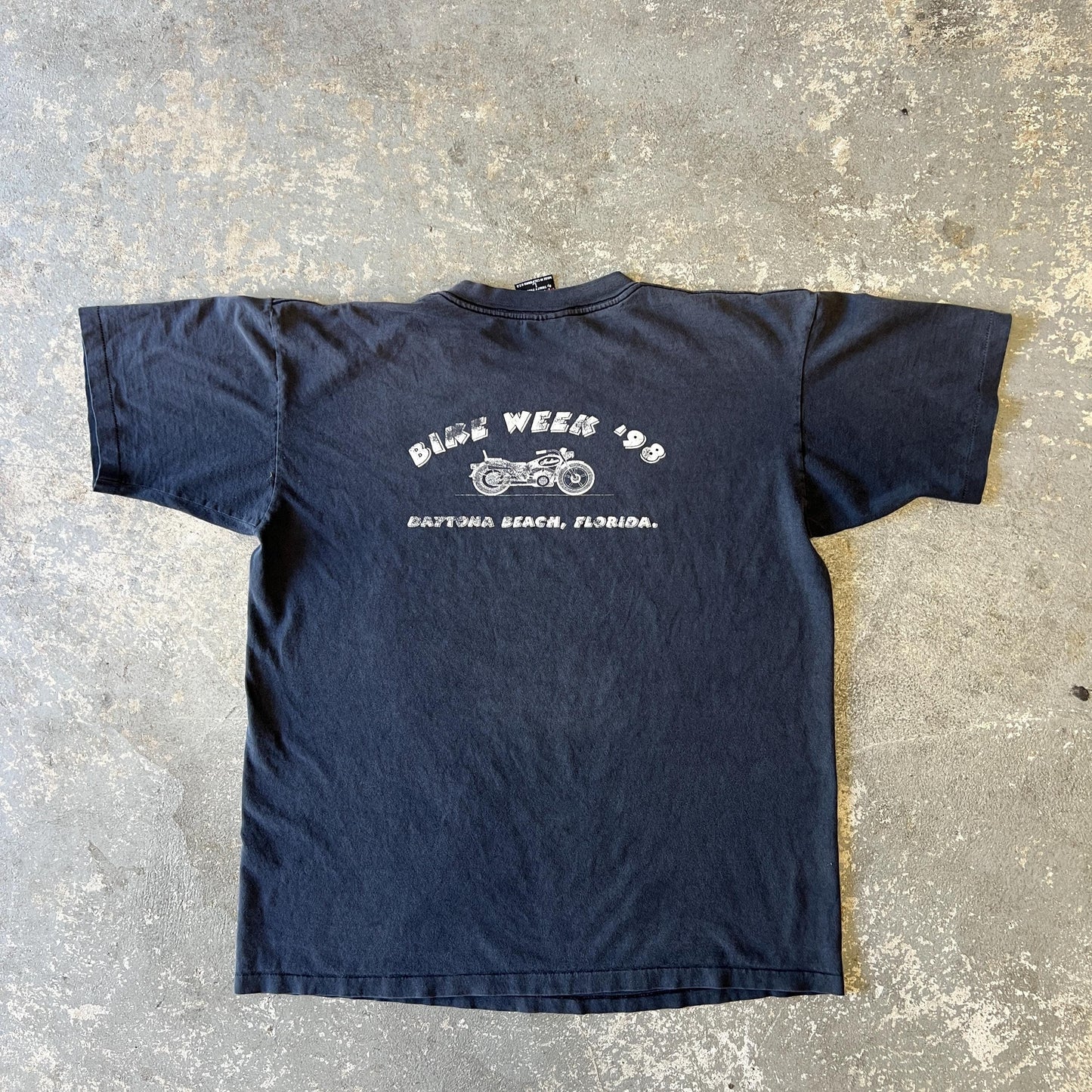 Vintage Indian Motorcycle Daytona Bike Week 1998 T-Shirt | Faded Black Large Biker Tee