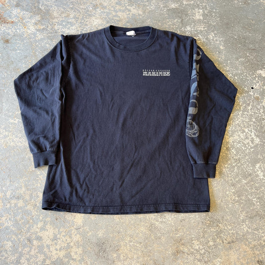 Rare Vintage USMC Longsleeve | Faded Black Marine Corps Tee | Military Graphic Shirt