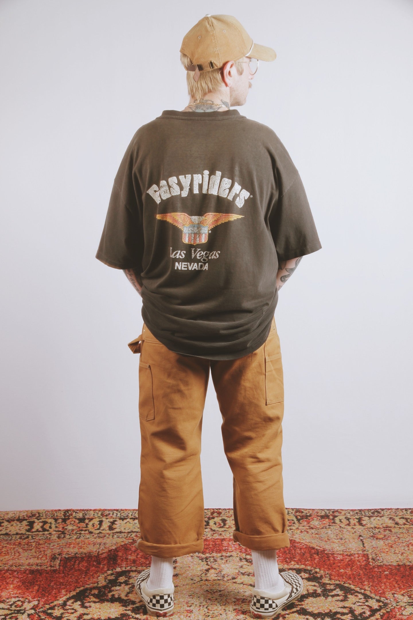 Vintage Easy Riders Las Vegas Biker Tee: Faded Black Hanes Beefy XXL