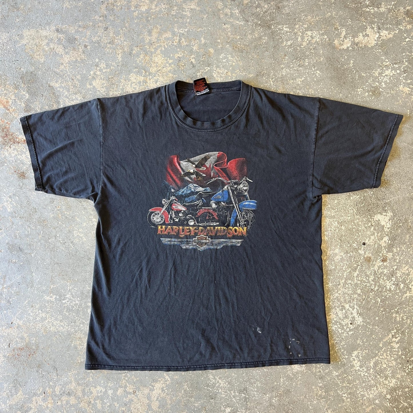 Rare Vintage Harley Davidson Yukon Shirt | Black Faded XL Tee