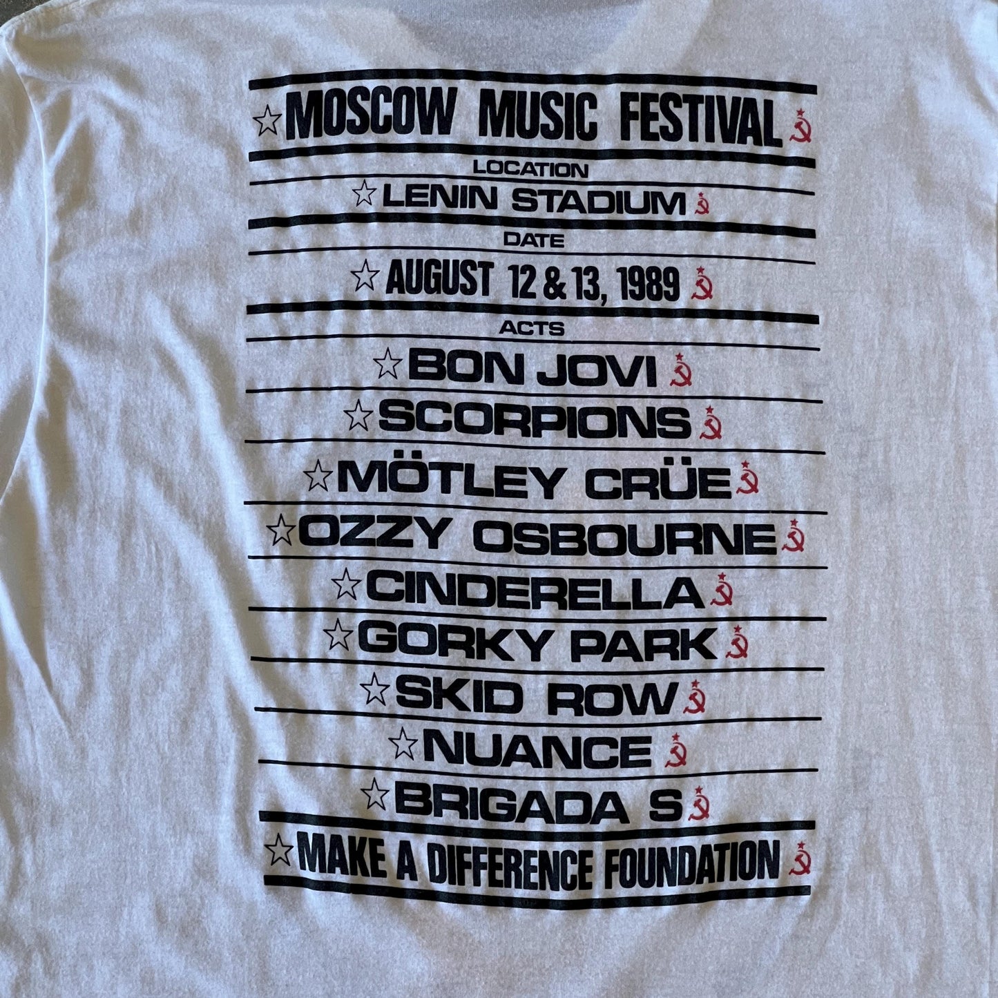 Vintage 1989 Moscow Peace Music Festival T Shirt | XL Made in USA