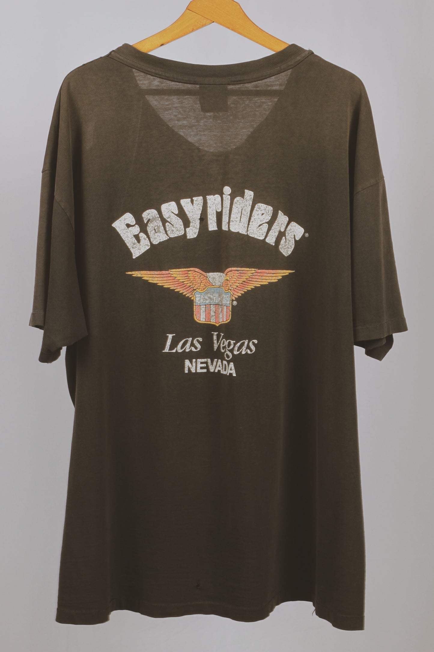 Vintage Easy Riders Las Vegas Biker Tee: Faded Black Hanes Beefy XXL