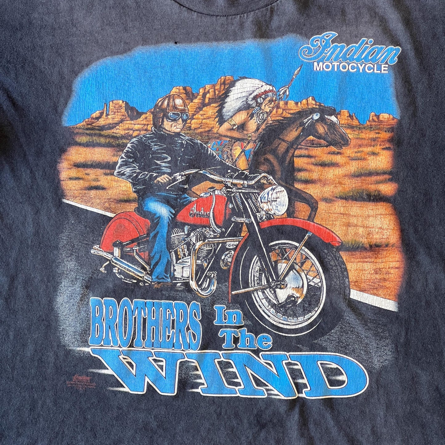 Vintage Indian Motorcycle Daytona Bike Week 1998 T-Shirt | Faded Black Large Biker Tee