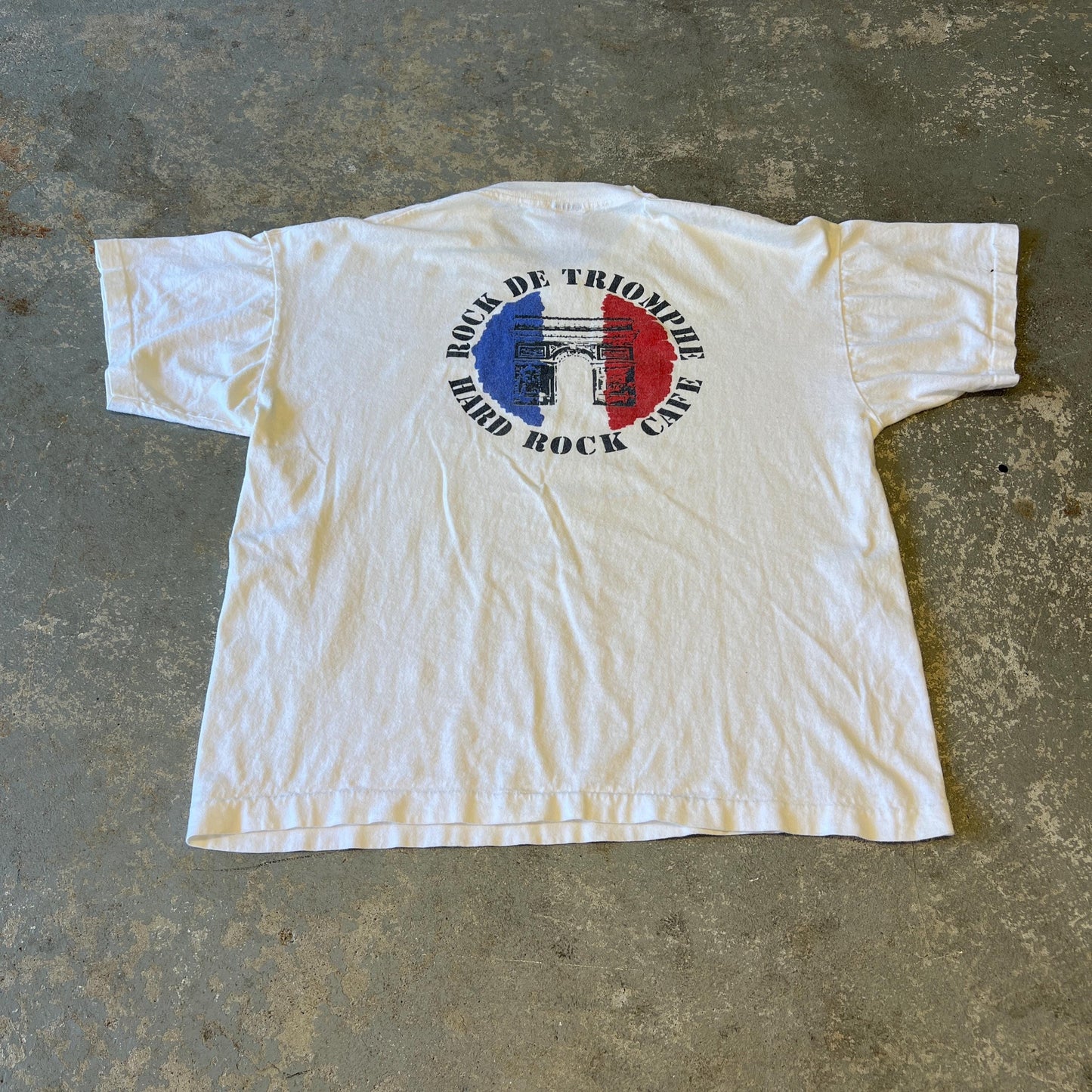 Vintage 90s Hard Rock Cafe Paris T-Shirt XL White Rare