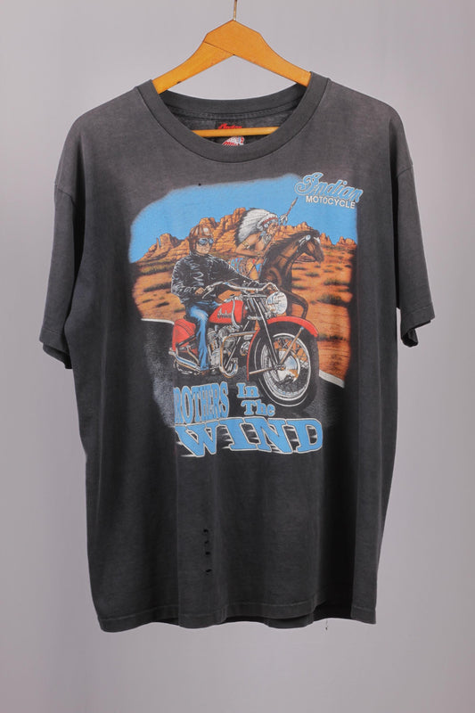 Vintage Indian Motorcycle Daytona Bike Week 1998 T-Shirt | Faded Black Large Biker Tee