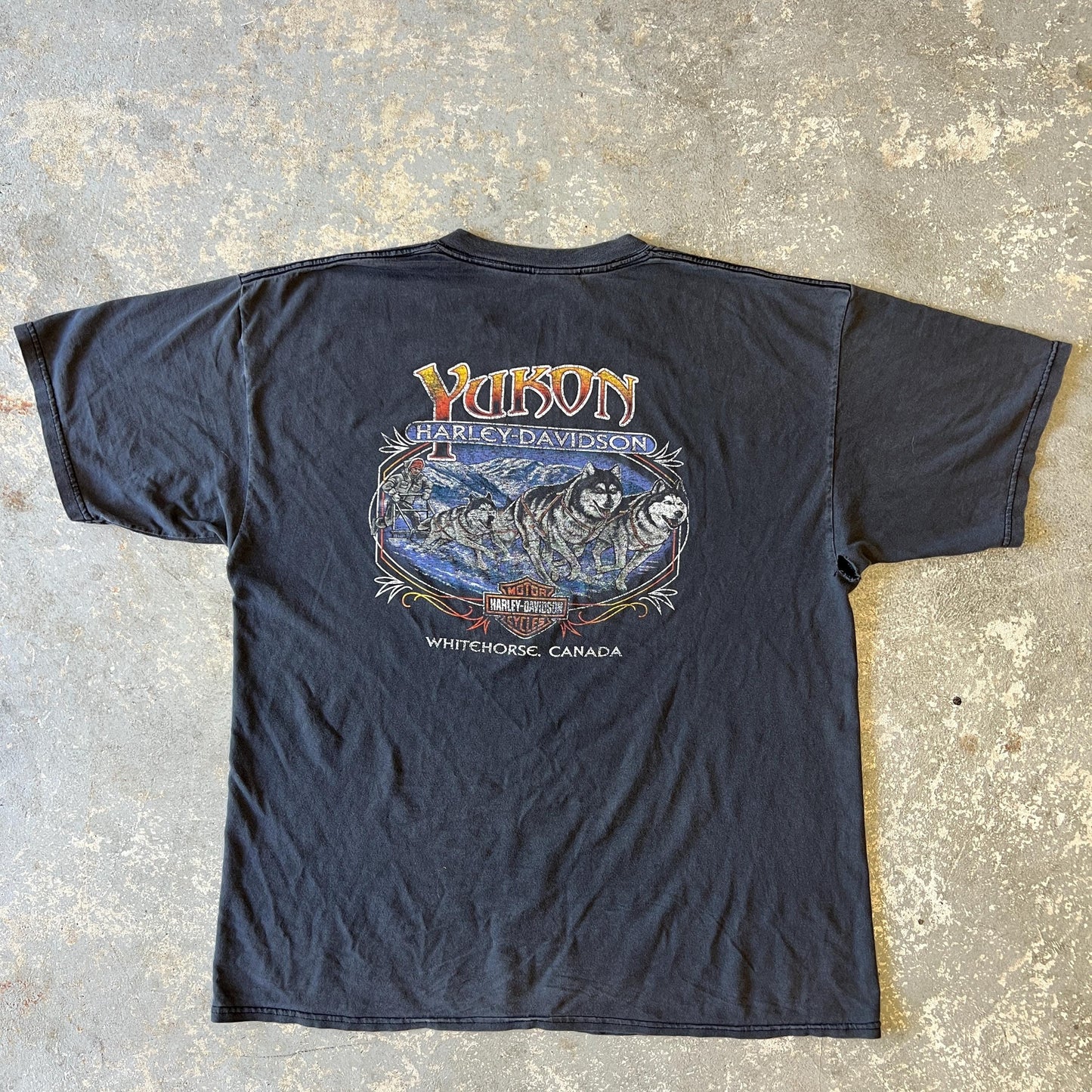 Rare Vintage Harley Davidson Yukon Shirt | Black Faded XL Tee