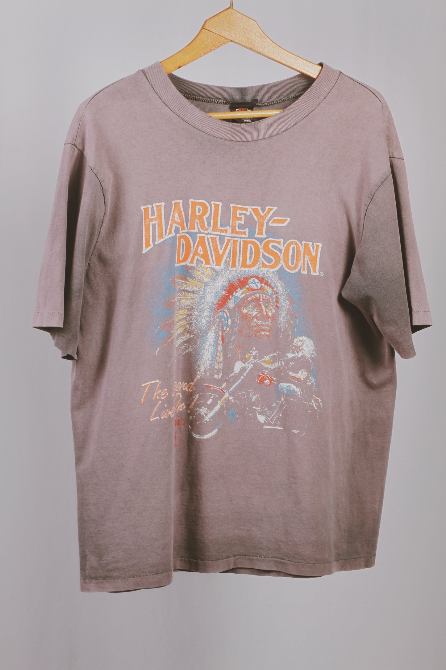 80s Vintage Ultra Faded Harley Davidson T-Shirt Single Stitch