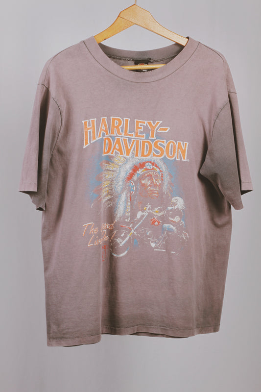 80s Vintage Ultra Faded Harley Davidson T-Shirt Single Stitch