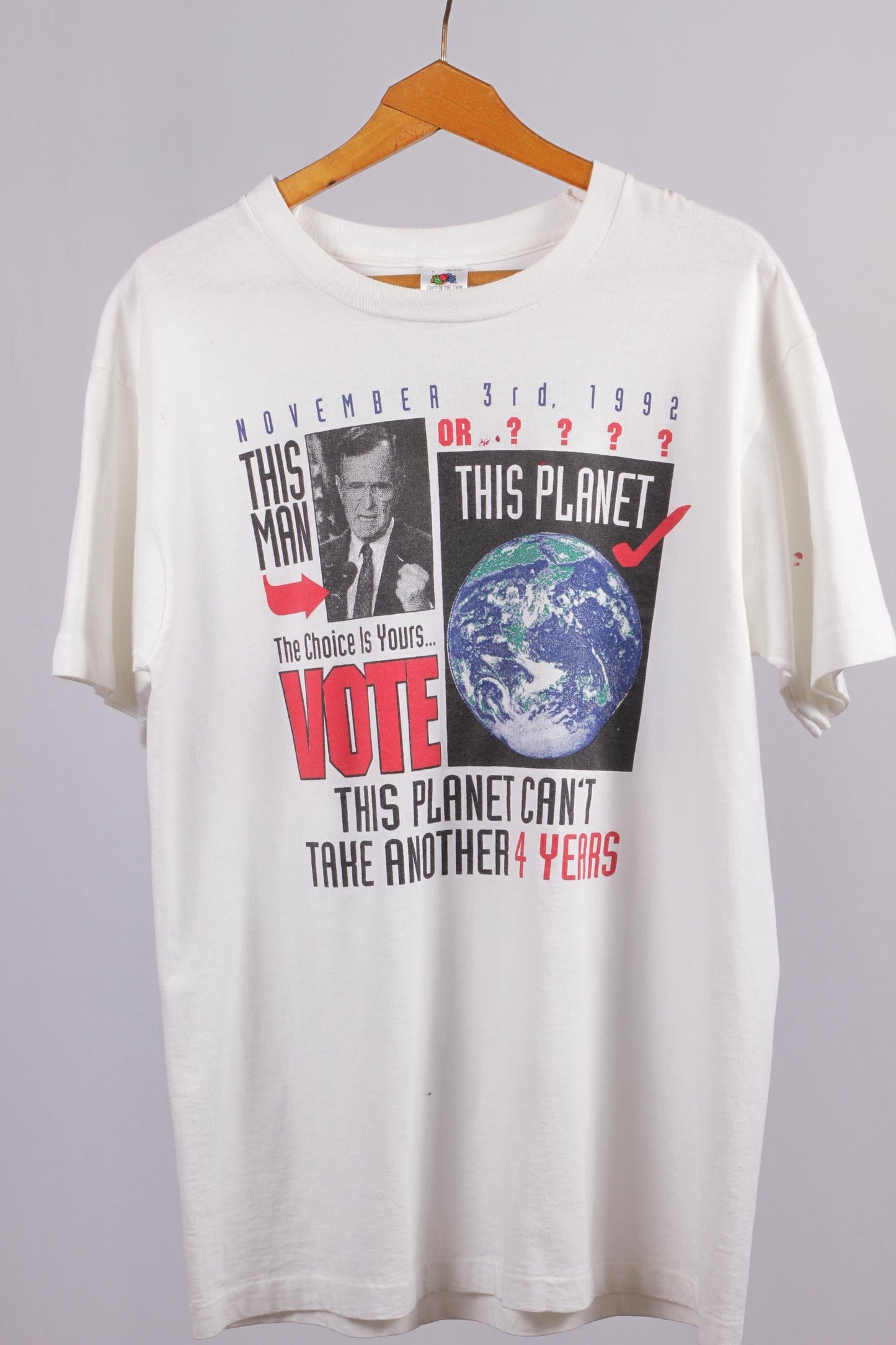 90s Vintage 1992 George W. H. Bush GLOBAL WARMING T-Shirt