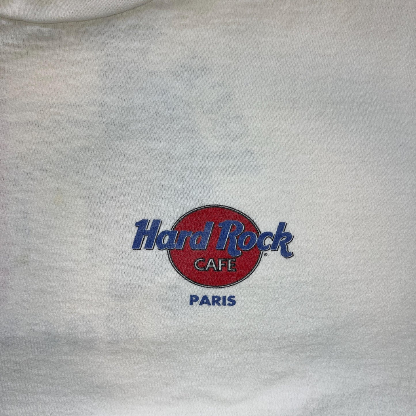Vintage 90s Hard Rock Cafe Paris T-Shirt XL White Rare