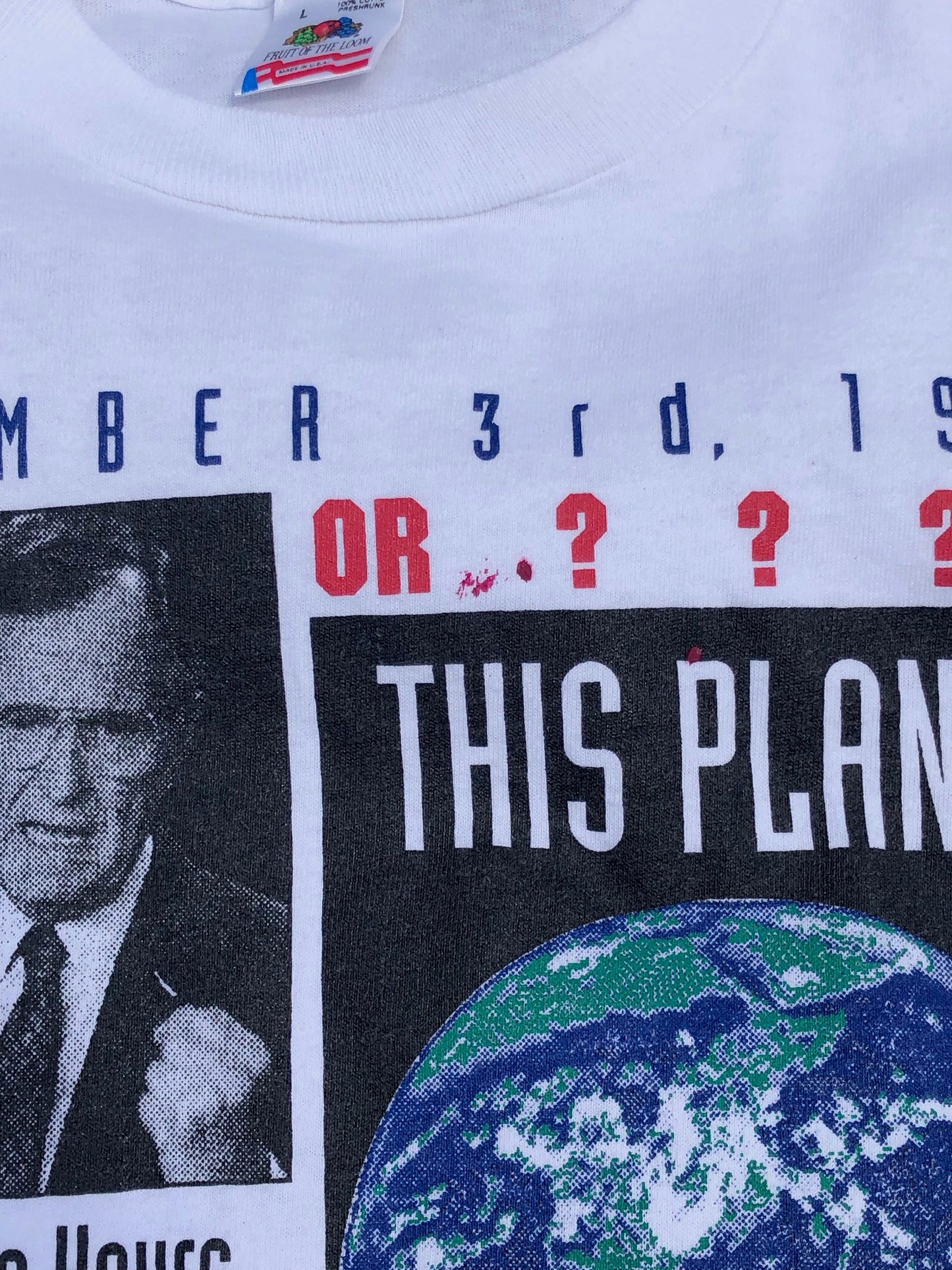 90s Vintage 1992 George W. H. Bush GLOBAL WARMING T-Shirt