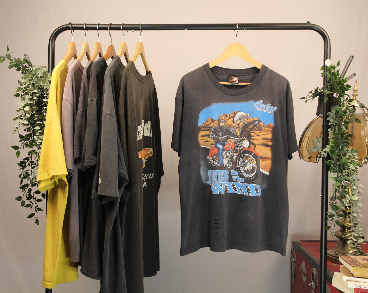 Vintage Indian Motorcycle Daytona Bike Week 1998 T-Shirt | Faded Black Large Biker Tee