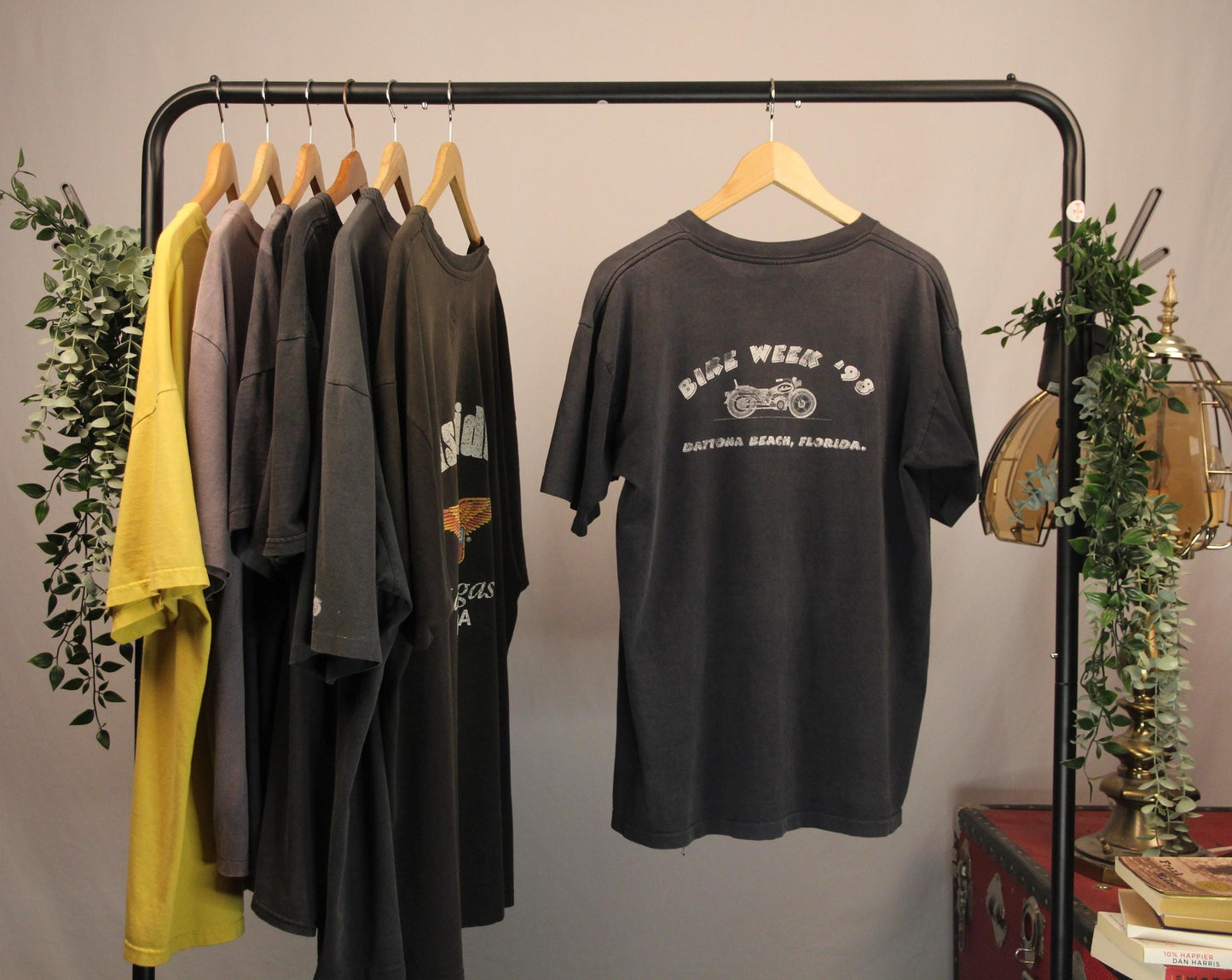 Vintage Indian Motorcycle Daytona Bike Week 1998 T-Shirt | Faded Black Large Biker Tee