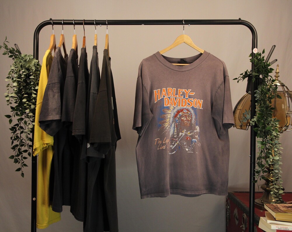 80s Vintage Ultra Faded Harley Davidson T-Shirt Single Stitch